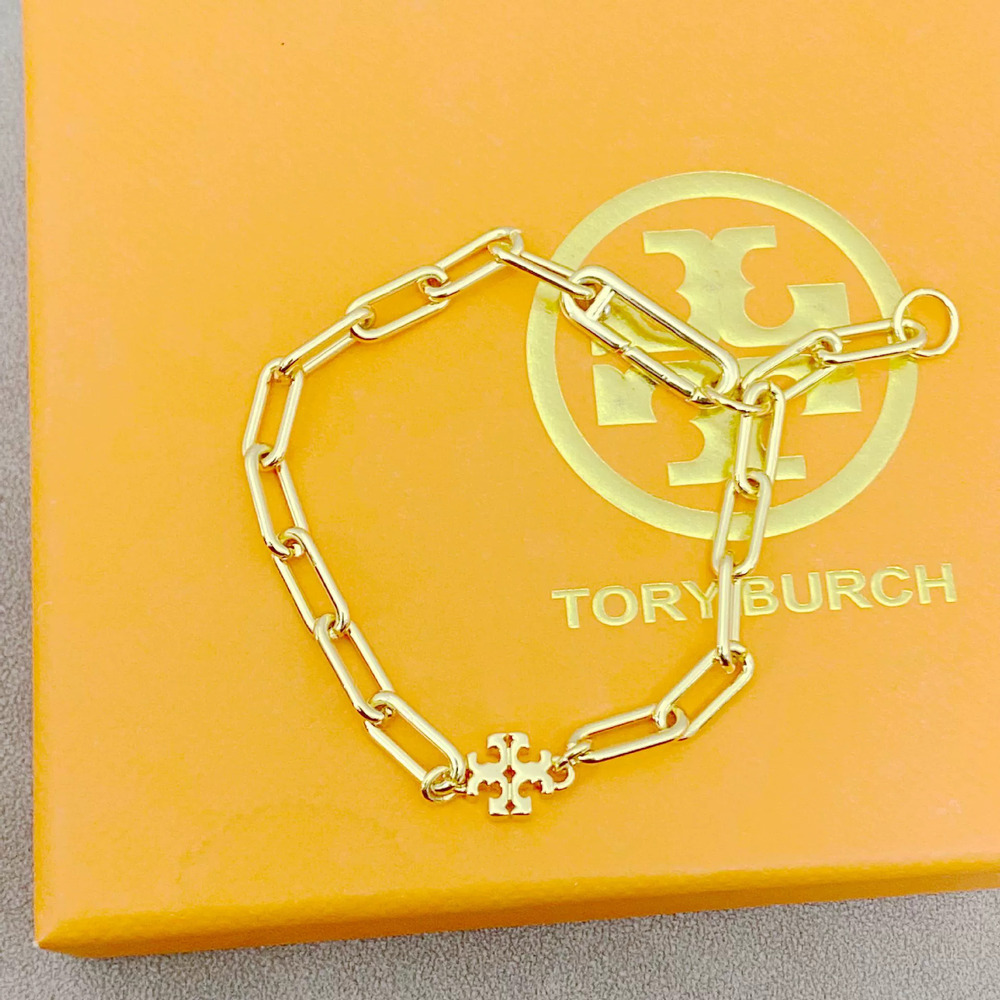 Tory Burch Stainless Steel Paperclip Clasp Choker Bracelet - Picture 2 of 7